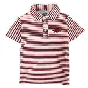 Toddler Garb Kids Arkansas Razorback Red Striped Polo Shirt